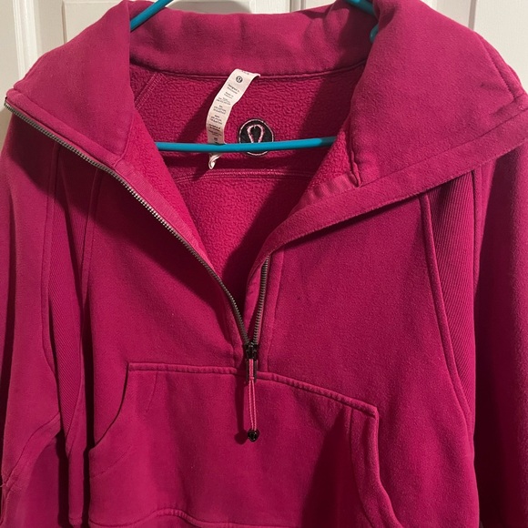 Lululemon Scuba Oversized Funnel Neck Half-zip. Hot pink, size XS/S. - Picture 4 of 11
